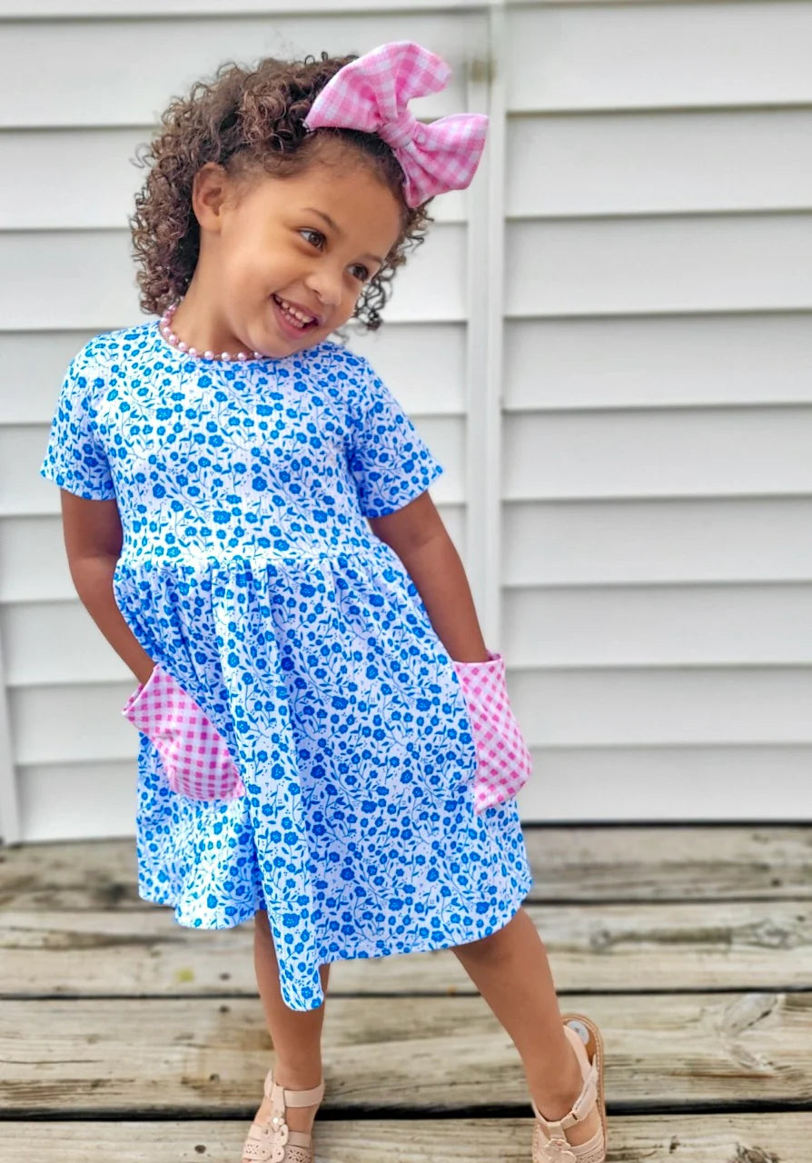 Rib Knit Floral Dress | Summer Blues