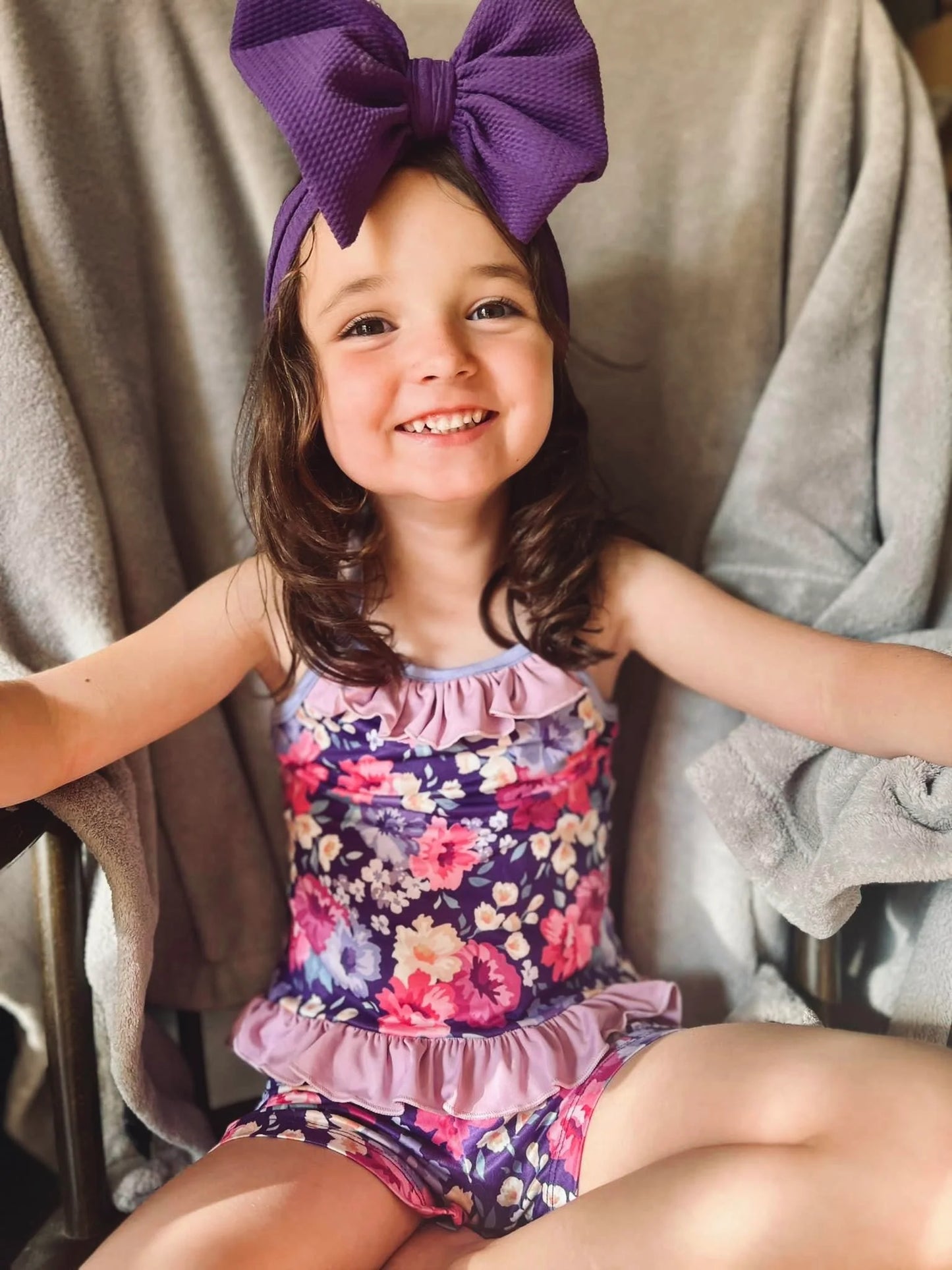 Tank Top Lounge Set | Purple Summer Flowers