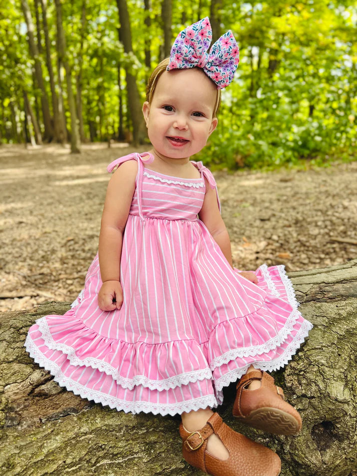 Ruffle Tie Strap Dress | Pretty Girl in Pink
