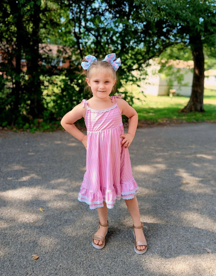 Ruffle Tie Strap Dress | Pretty Girl in Pink
