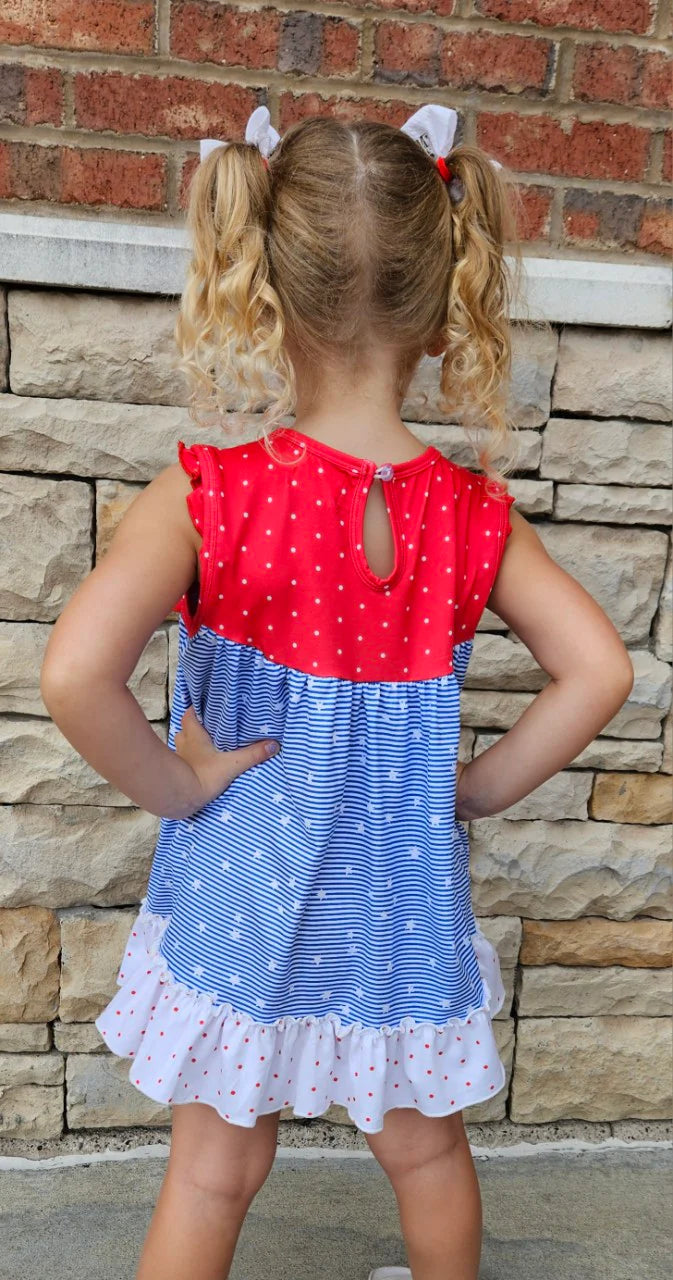 Ruffle Tank Shorts Set | Red, White, Blue