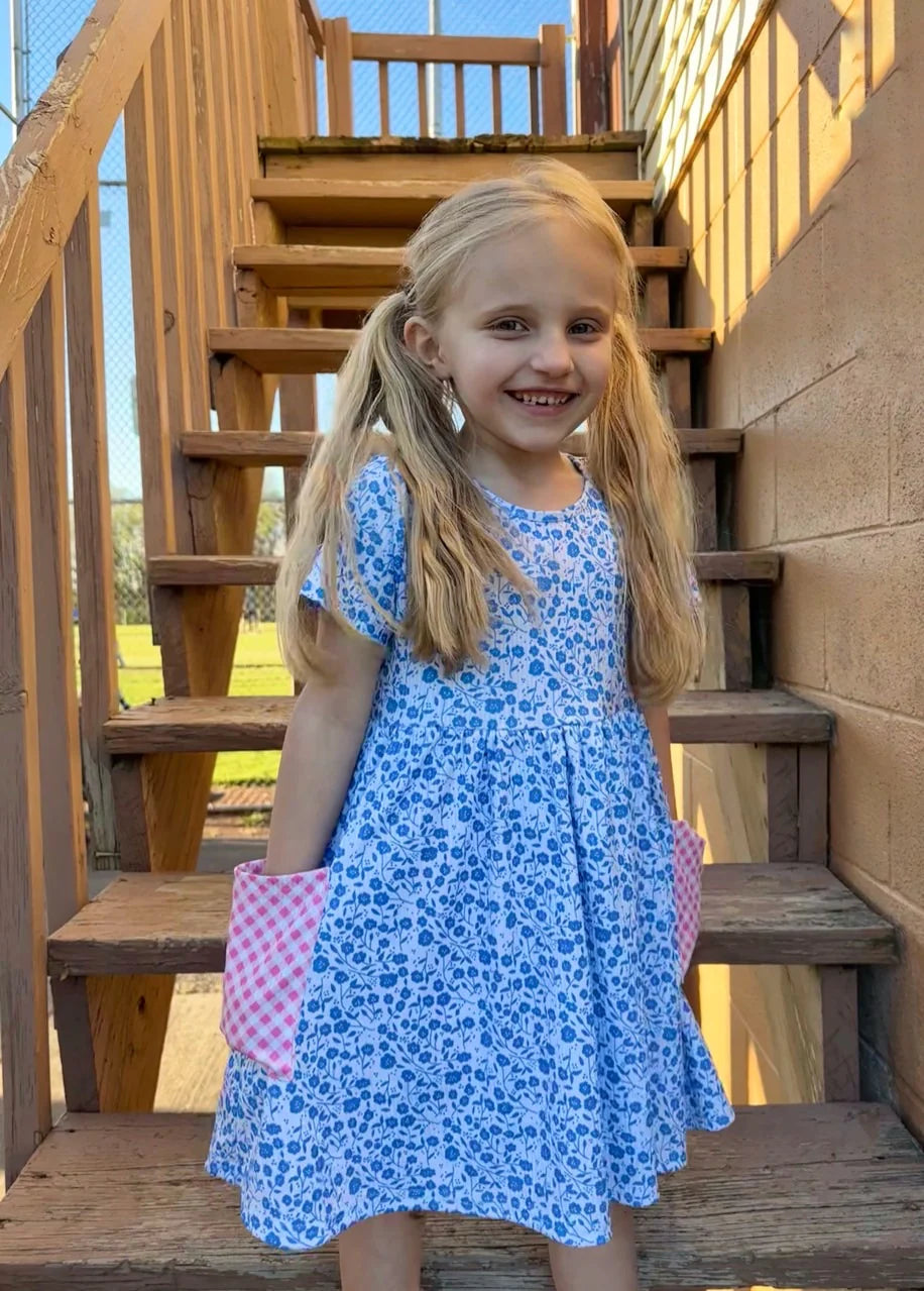 Rib Knit Floral Dress | Summer Blues
