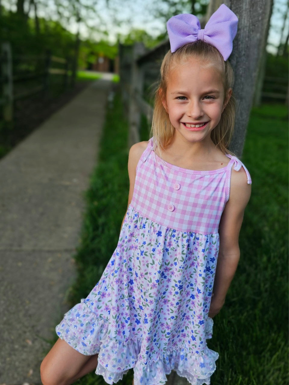 Lace Ruffle Tank Set | Orchid Floral