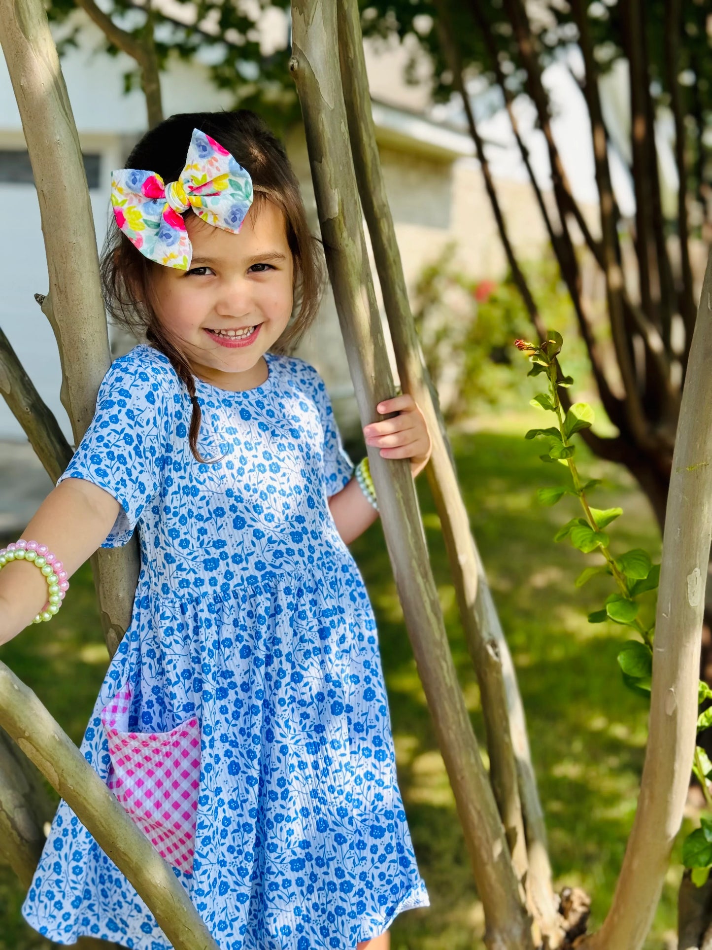 Rib Knit Floral Dress | Summer Blues