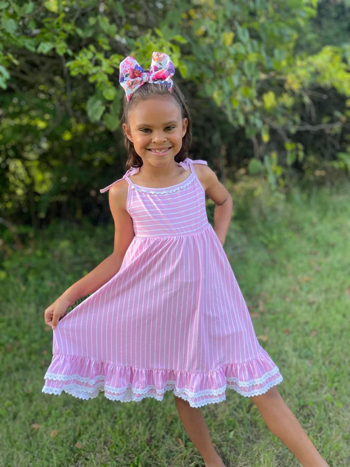 Ruffle Tie Strap Dress | Pretty Girl in Pink