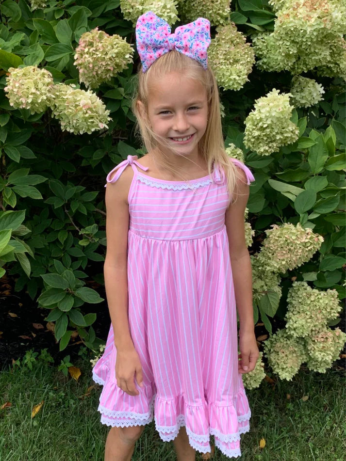 Ruffle Tie Strap Dress | Pretty Girl in Pink