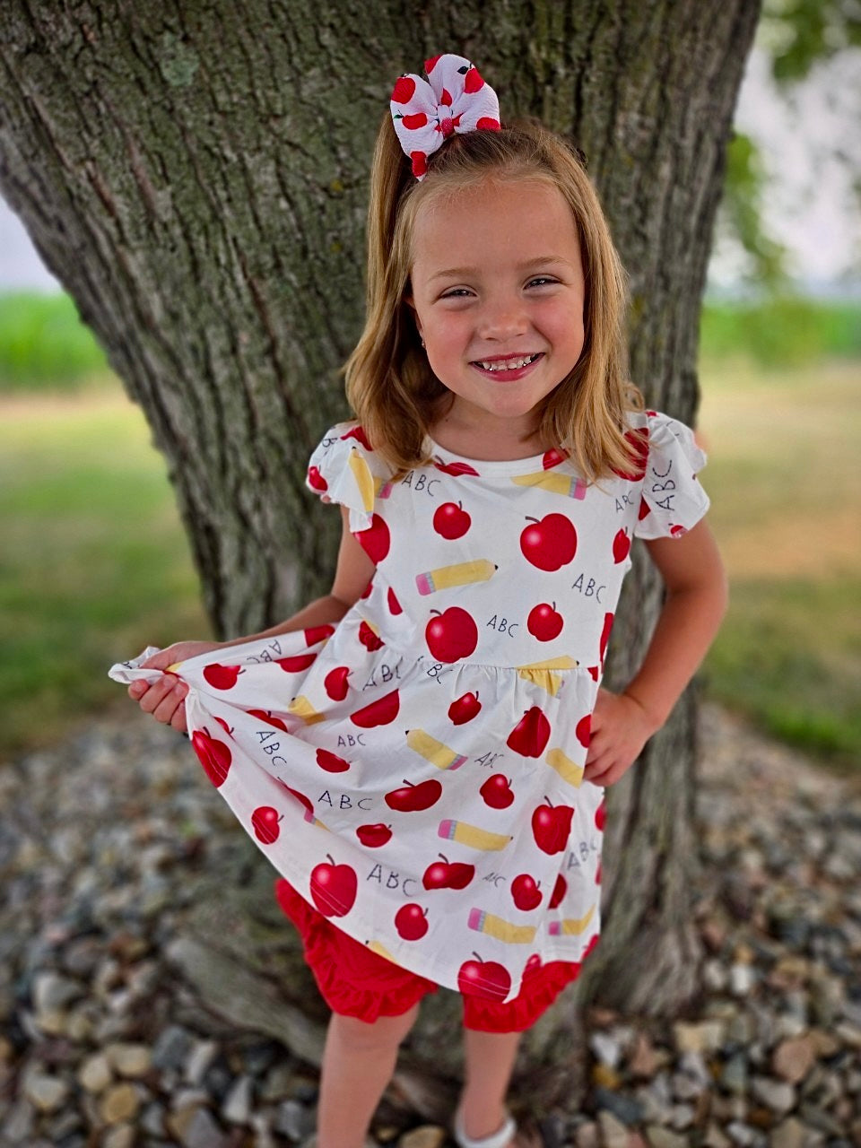Ruffle Tee & Shorts Set | Apple A Day