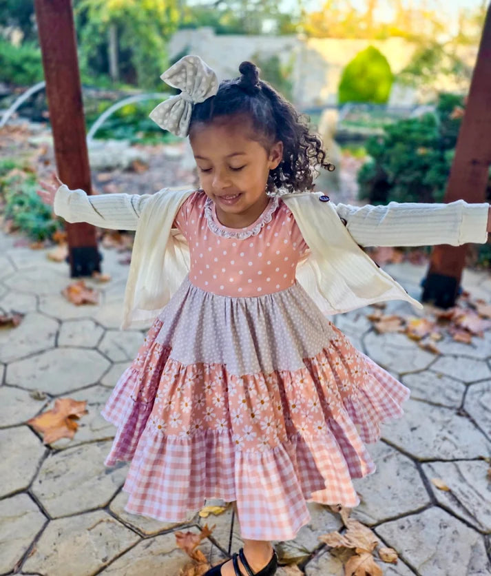 Tiered Mix Dress | Blush Garden