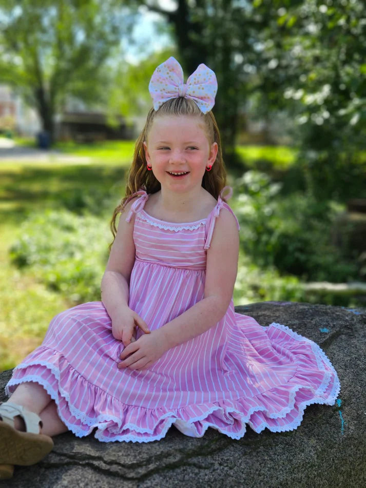 Ruffle Tie Strap Dress | Pretty Girl in Pink