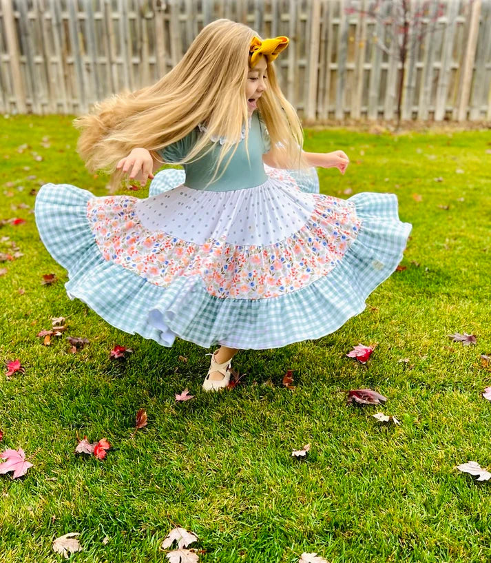 Tiered Mix Dress | Sage Garden