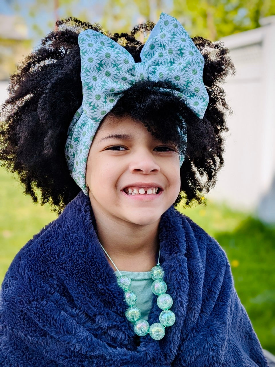 Print Bow | Crazy Daisy Emerald