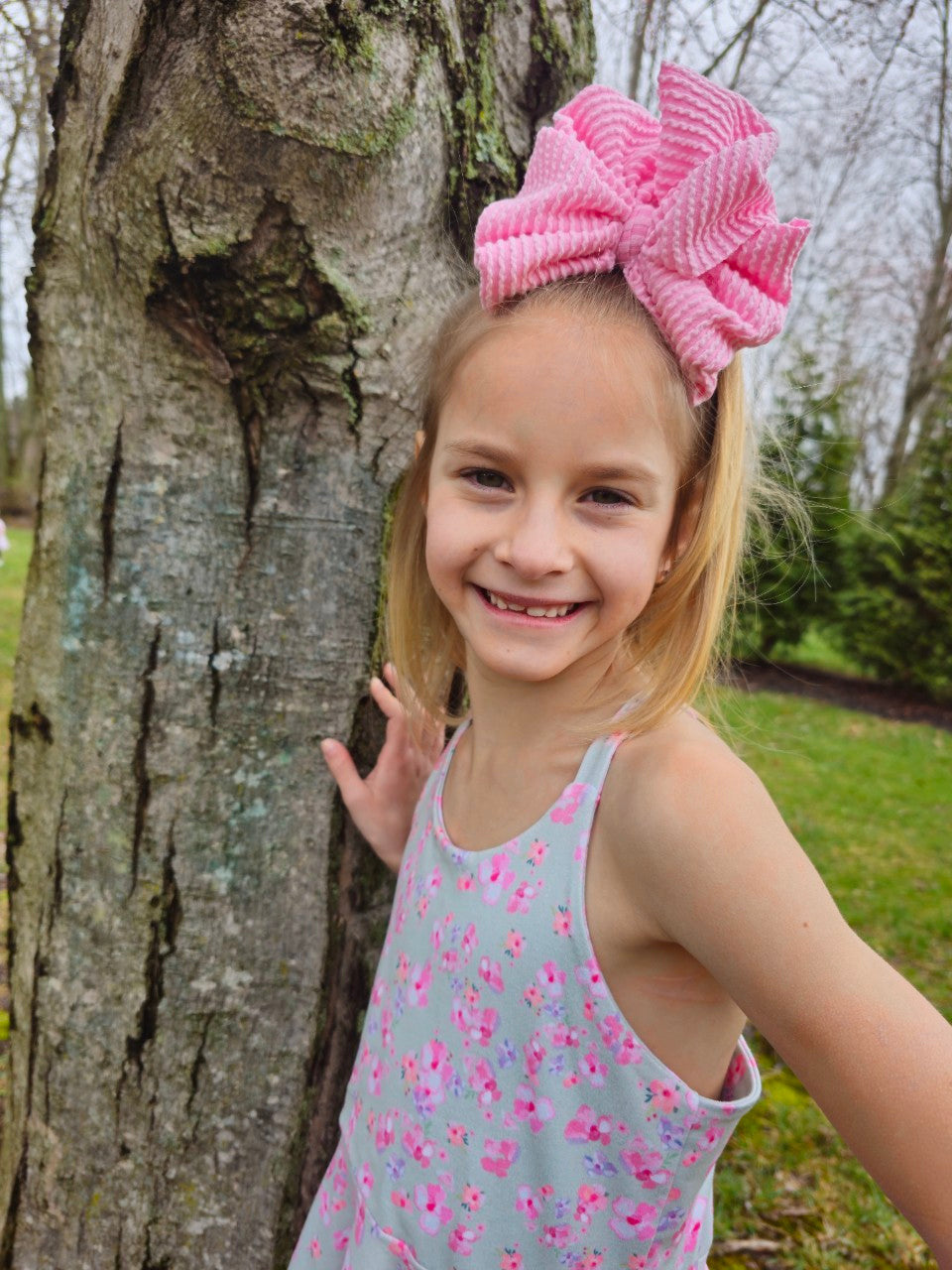 Urban Rib Knit Bow | Bubblegum