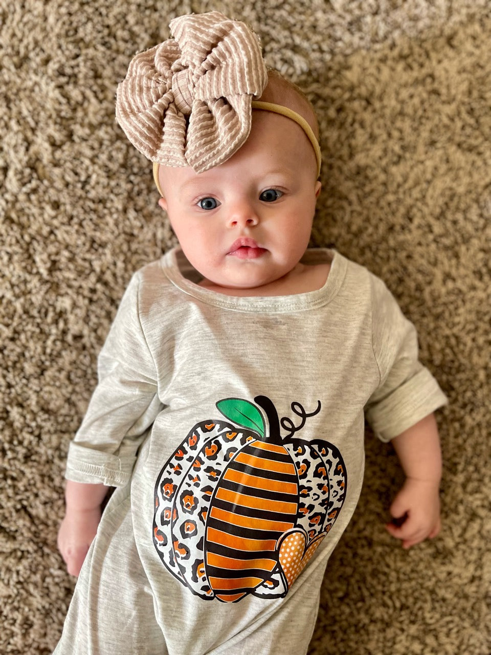 Urban Rib Knit Bow | Almond