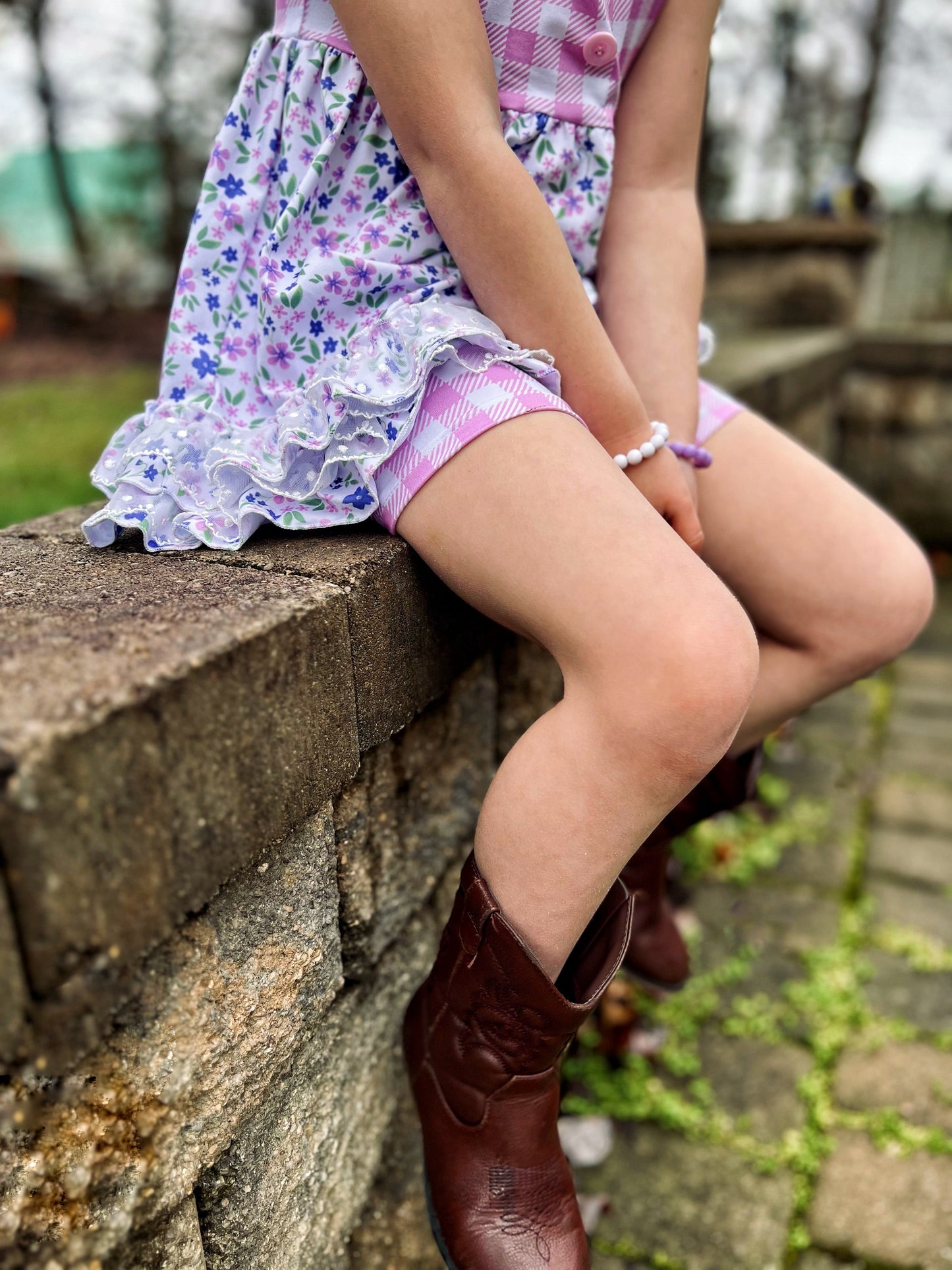Lace Ruffle Tank Set | Orchid Floral