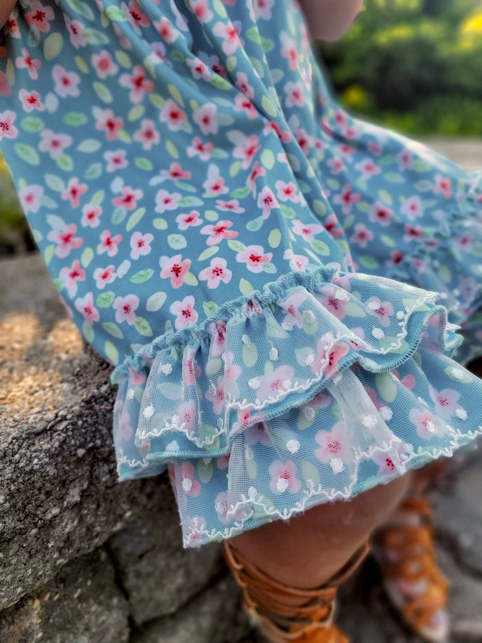 Lace Ruffle Tank Set | Capri Floral