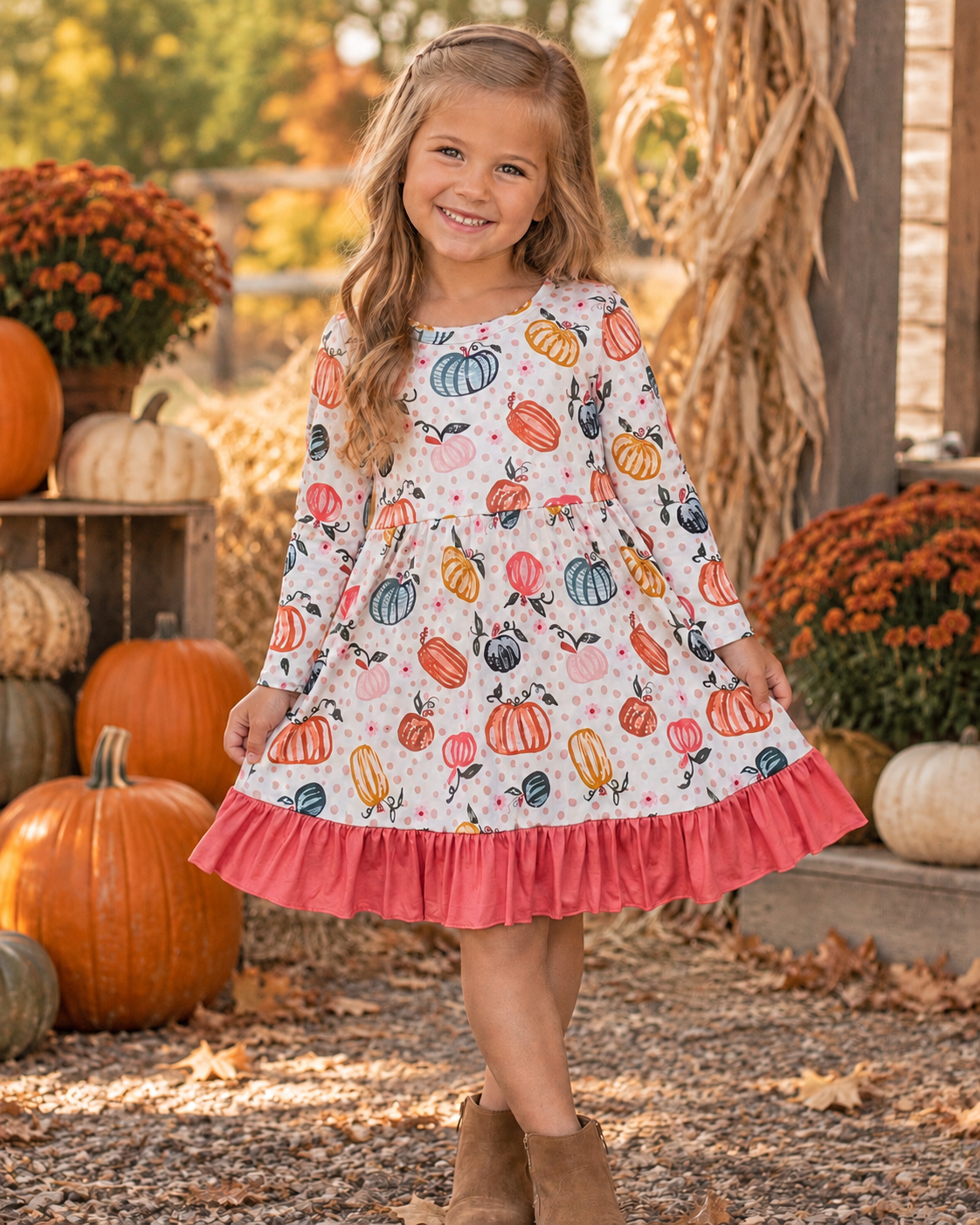 Ruffle Hem Dress | Pumpkin Chai