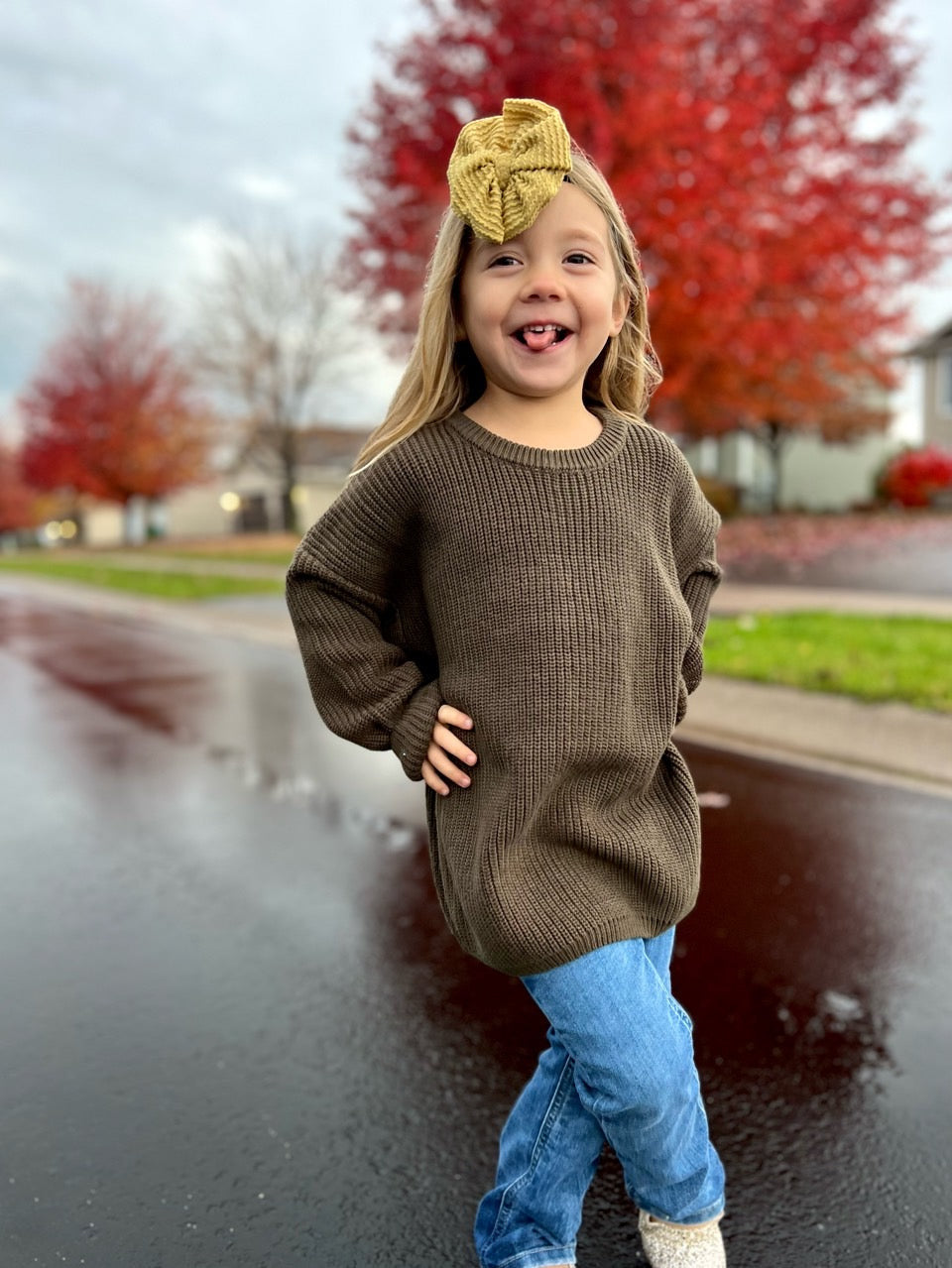 Urban Rib Knit Bow | Butterscotch