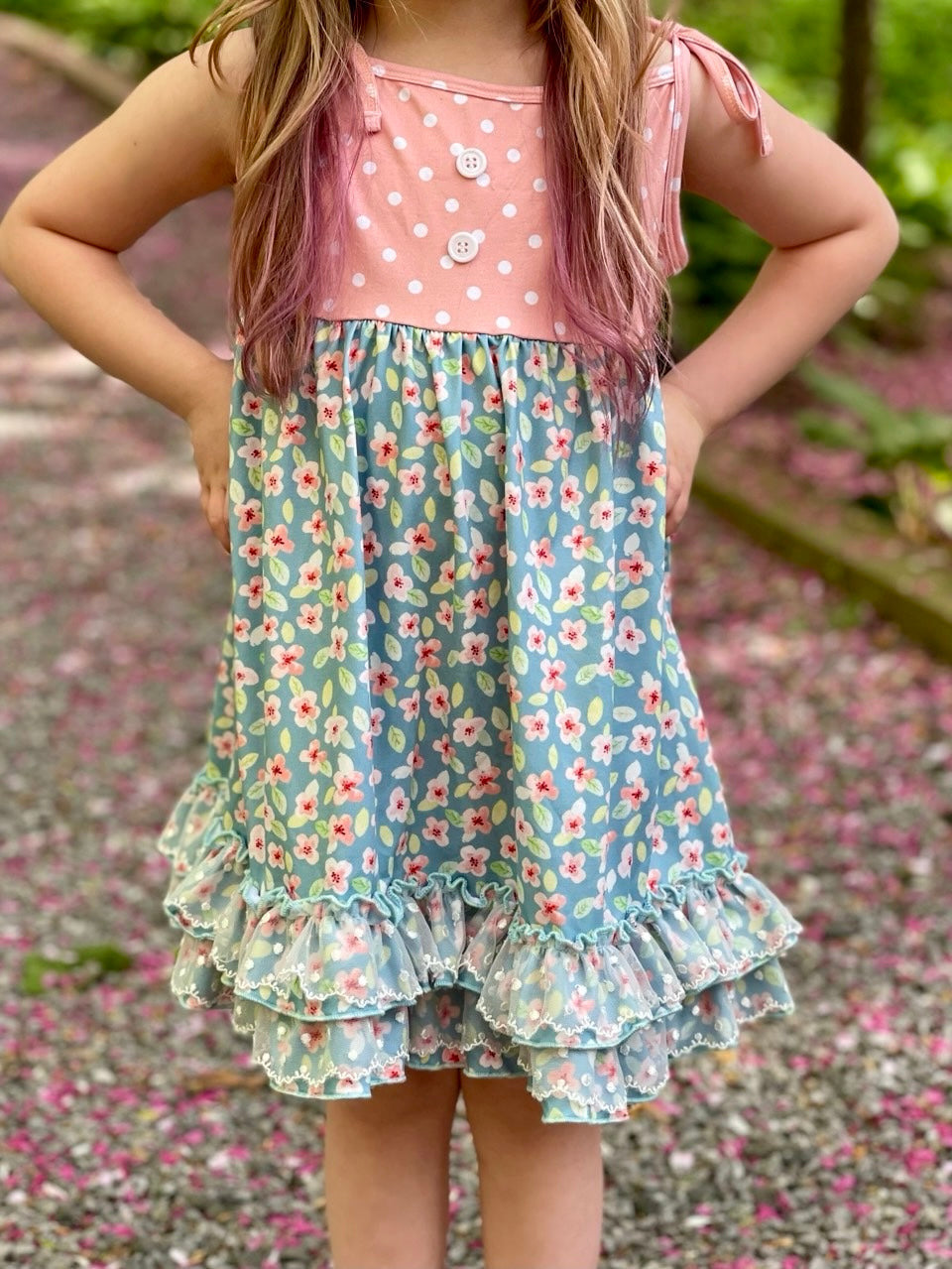 Lace Ruffle Tank Set | Capri Floral