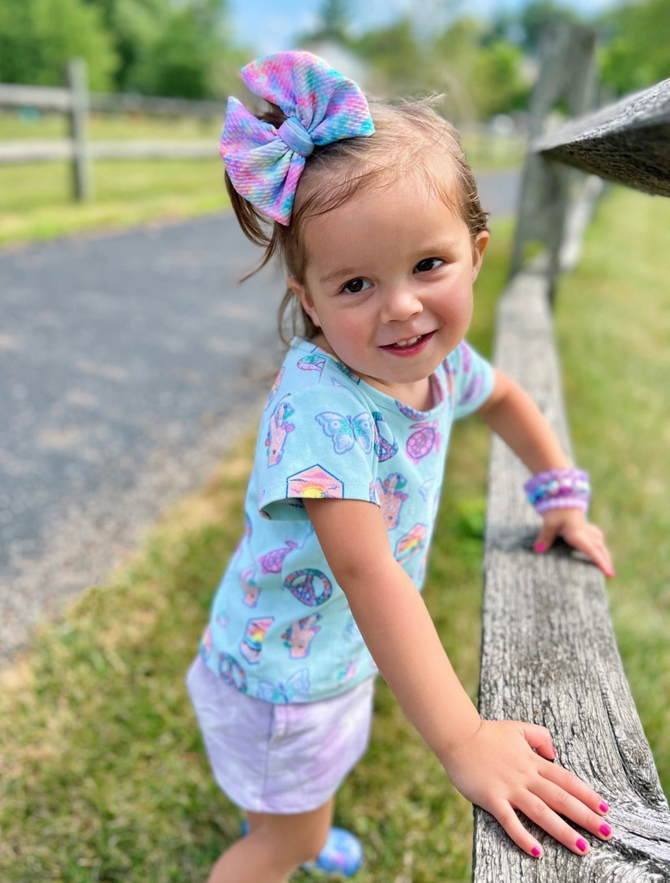 Tie Dye Bow | Rainbow Sherbet
