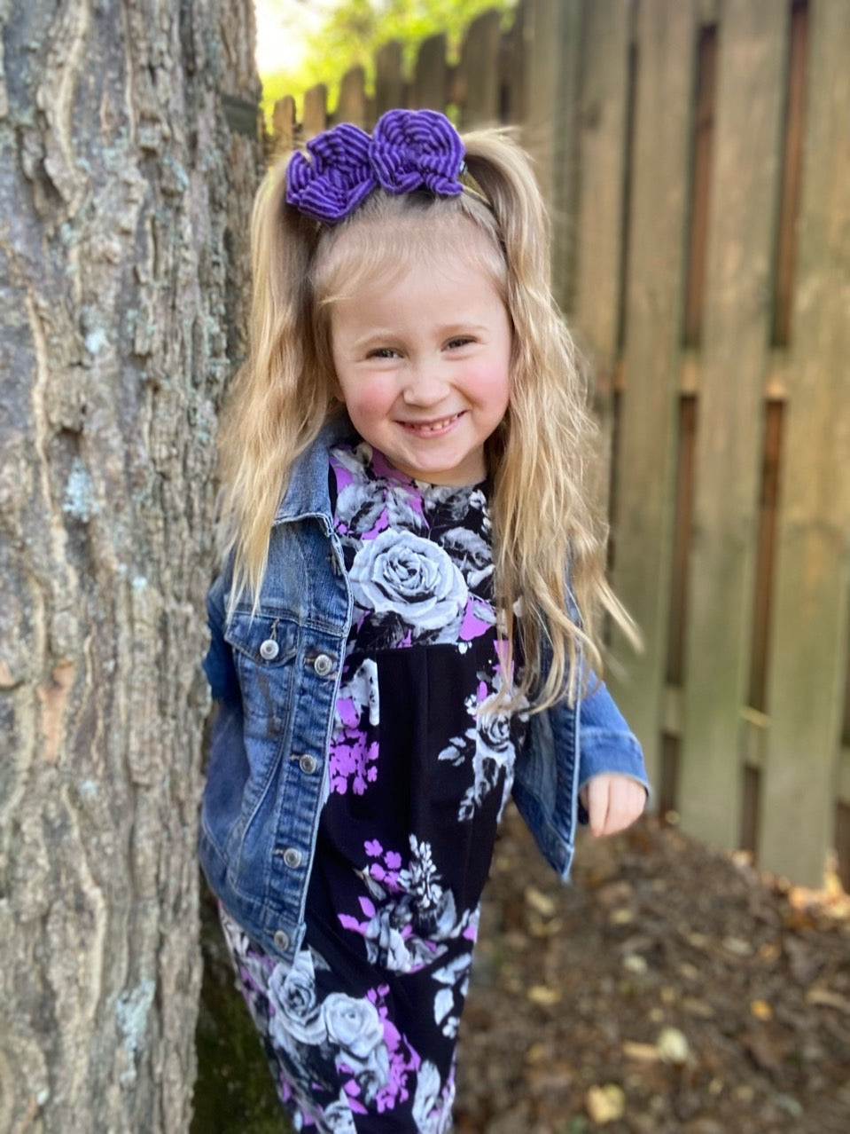 Urban Rib Knit Bow | Grape