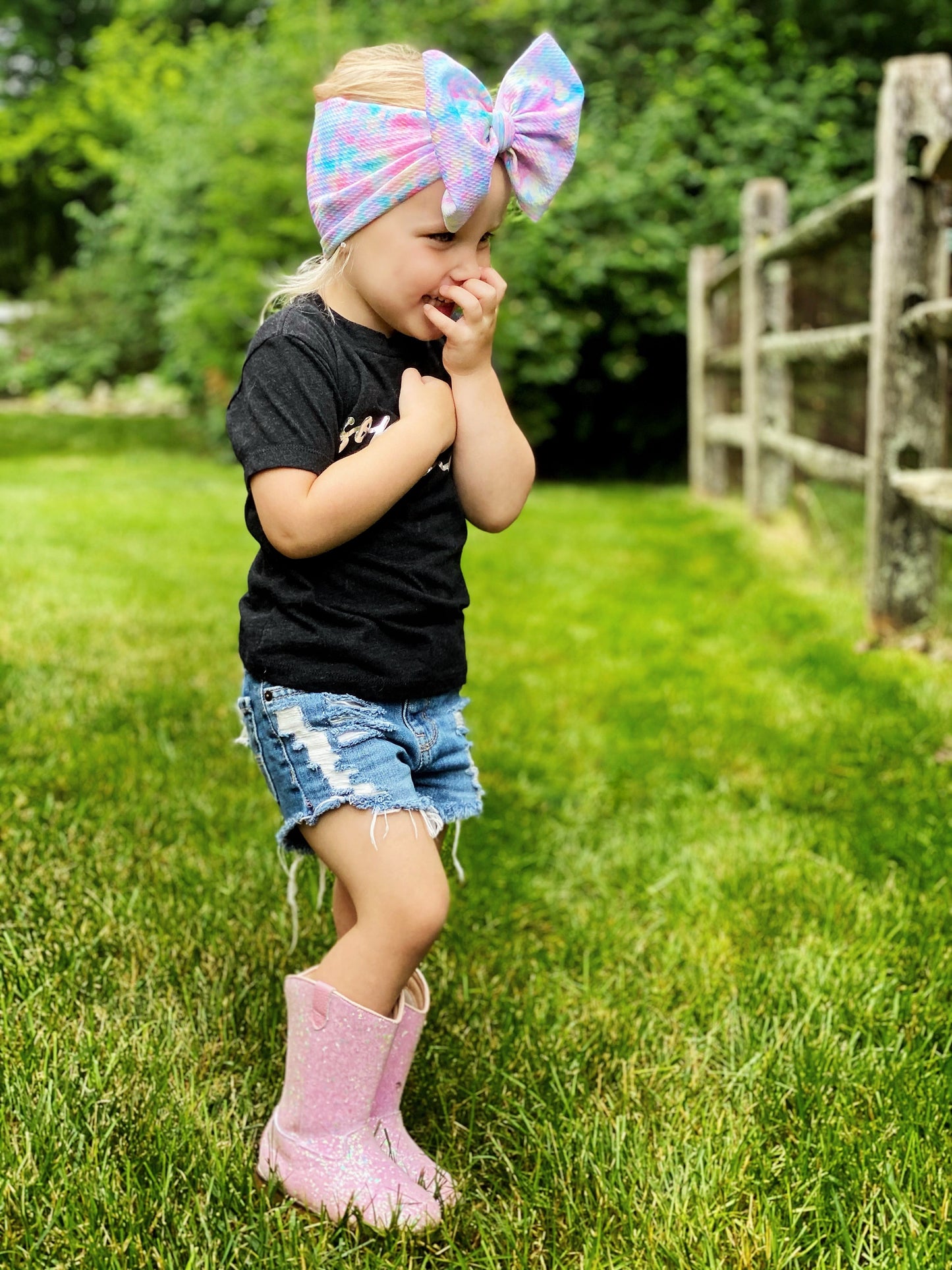 Tie Dye Bow | Rainbow Sherbet