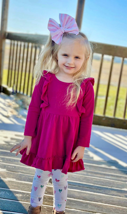 Stripe Bow | Strawberry Drizzle
