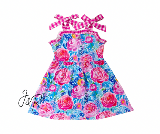 Shoulder Tie Dress | Summer Blooms | 2week TAT