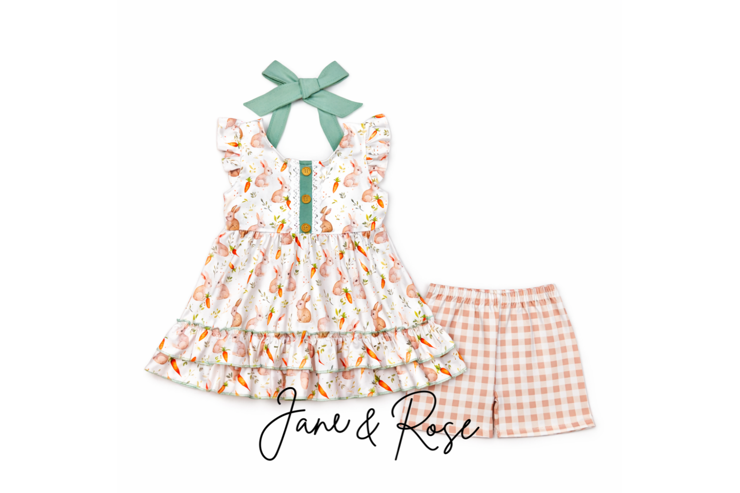 Bow Back Ruffle Set | Hop, Hop, Hop