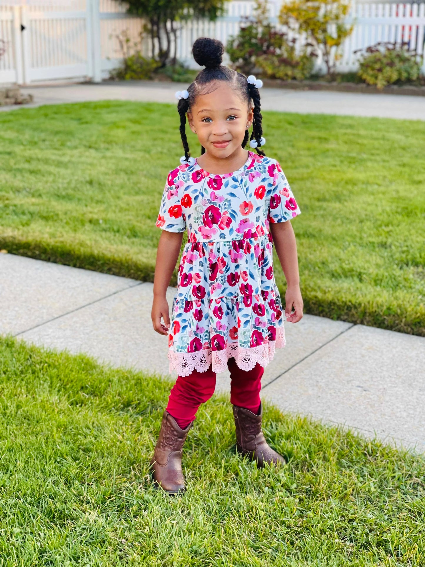 Tiered Peplum Set | Rose Bouquet