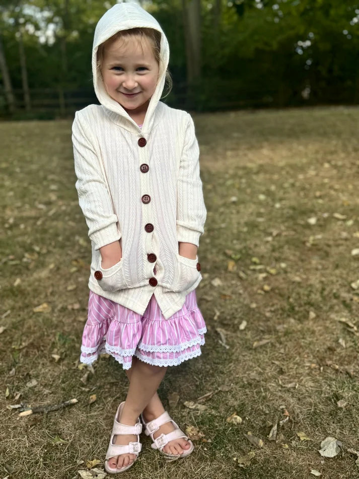 Hooded Button Cardigan | Vanilla Cream