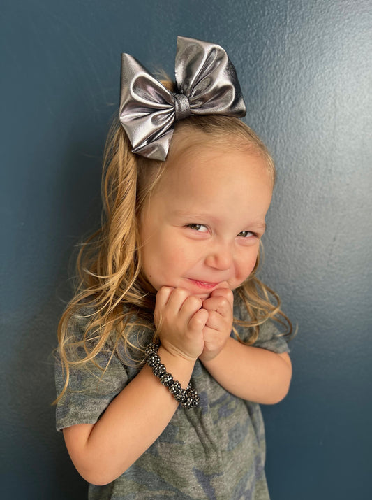 Shimmer Swim Bow | Smoked Pearl