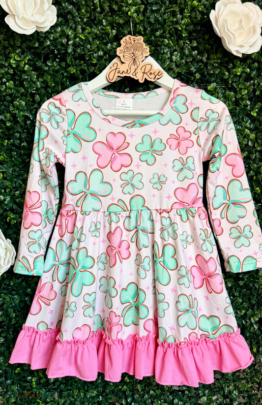 Long Sleeve Ruffle House Dress | Irish Luck