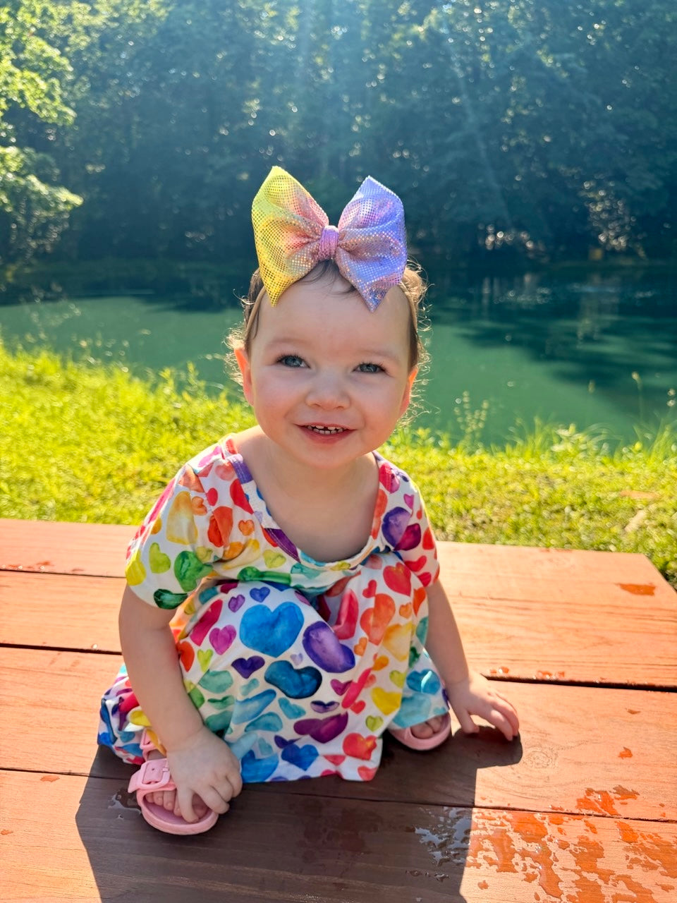 Shimmer Swim Bow | Berry Lemonade