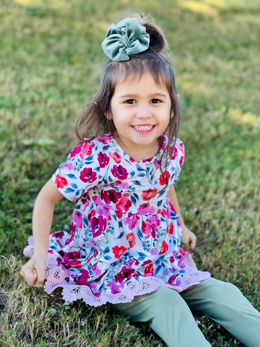 Tiered Peplum Set | Rose Bouquet