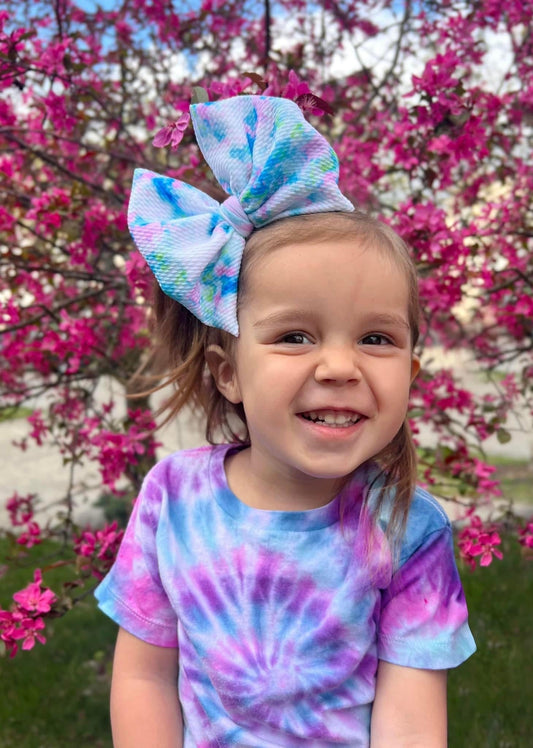 Tie Dye Bow | Cotton Candy Apple Infusion