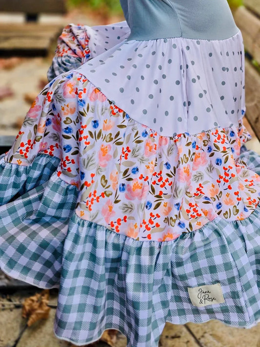 Tiered Mix Dress | Sage Garden