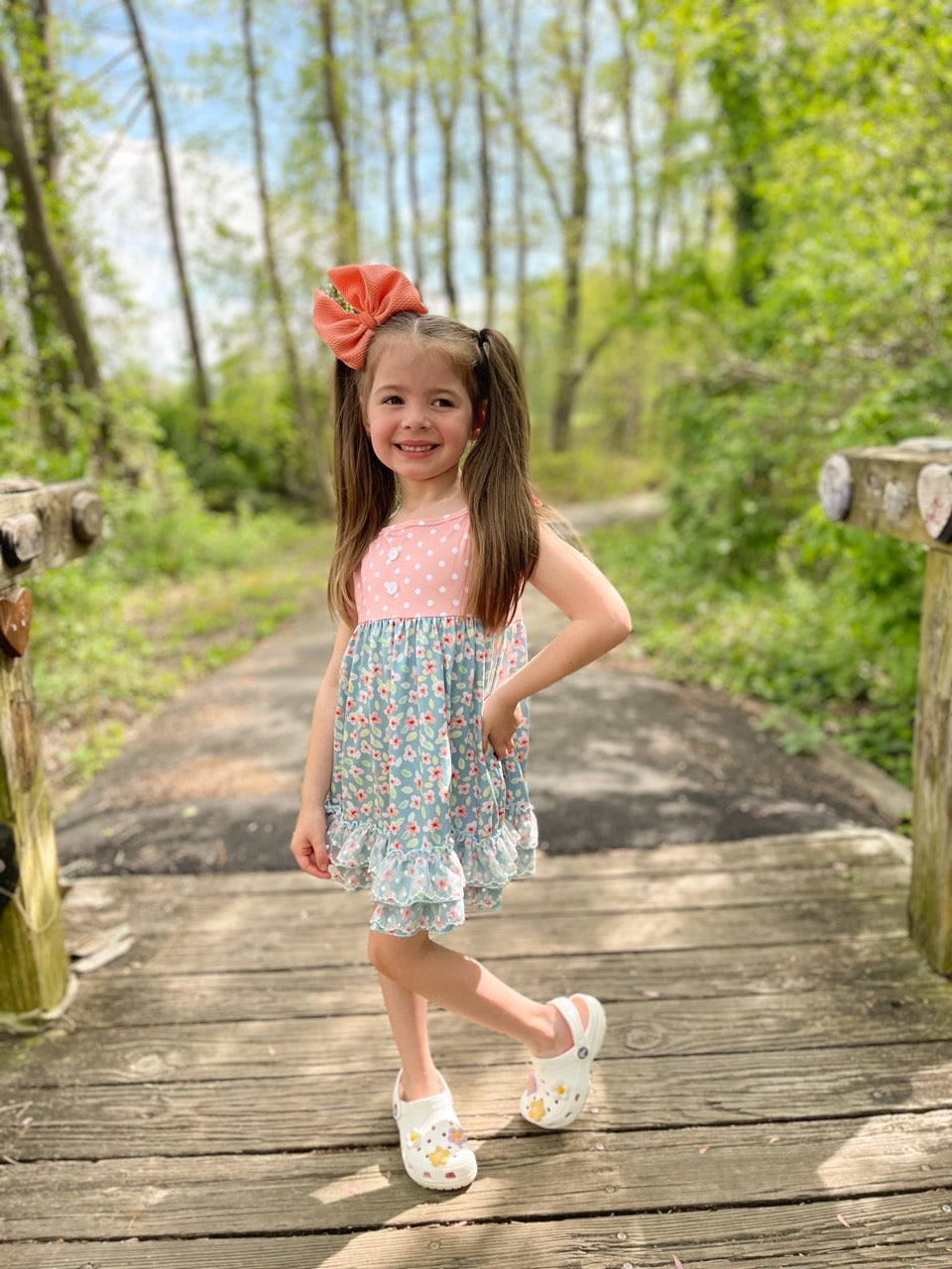 Lace Ruffle Tank Set | Capri Floral