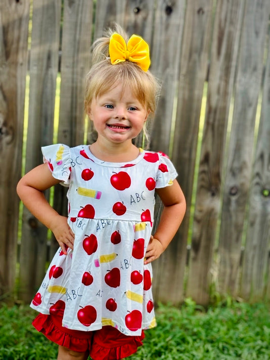 Ruffle Tee & Shorts Set | Apple A Day
