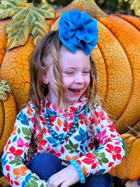 Urban Rib Knit Bow | Turquoise