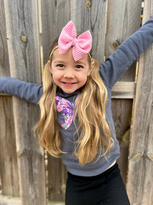 Urban Rib Knit Bow | Bubblegum