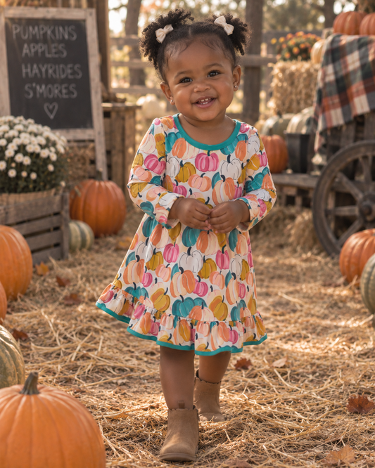 Ruffle Dress | Pumpkin Pop
