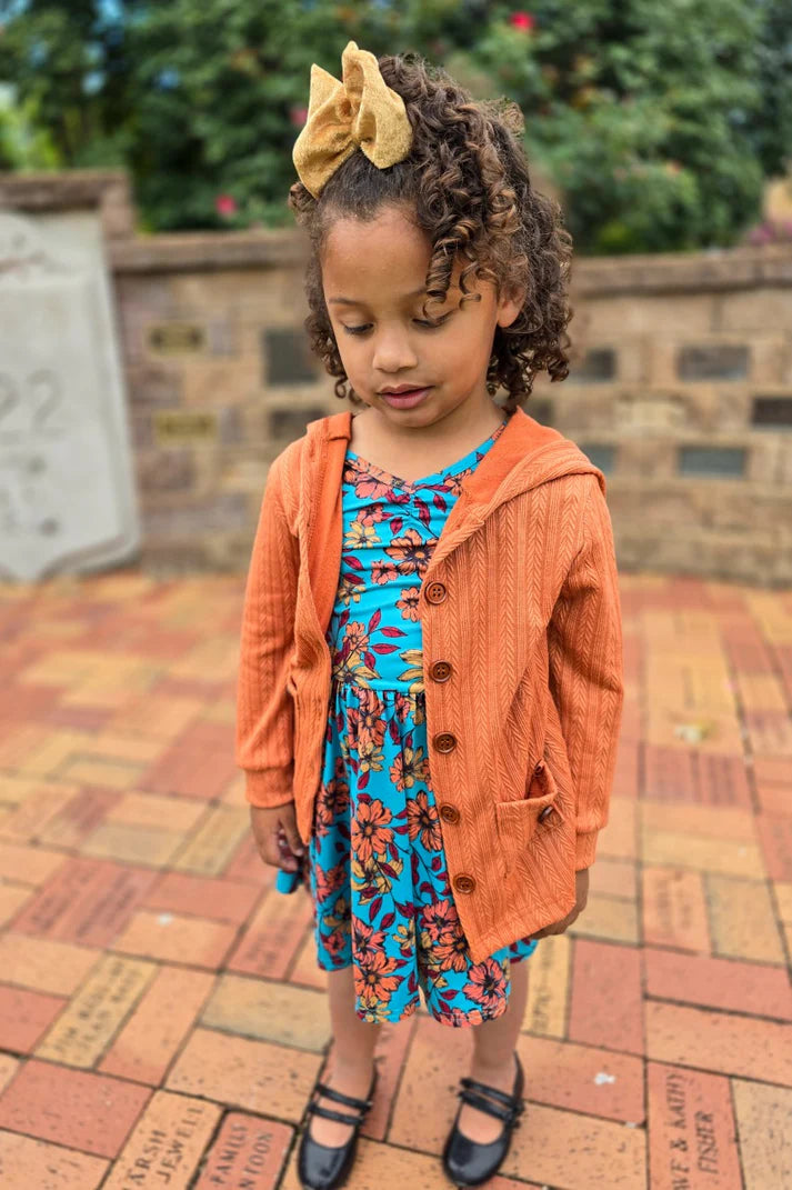 Hooded Button Cardigan | Pumpkin Spice