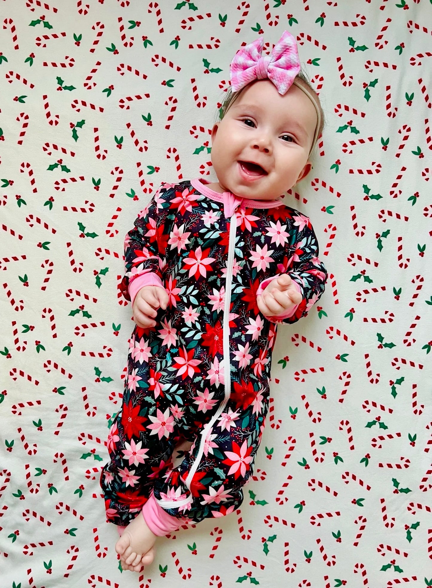 One Piece Double Zipper | Poinsettia Floral