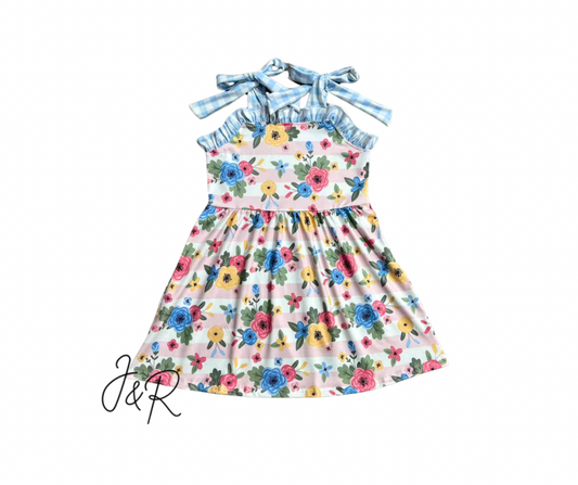 Shoulder Tie Dress | Summer Bouquet | 2week TAT