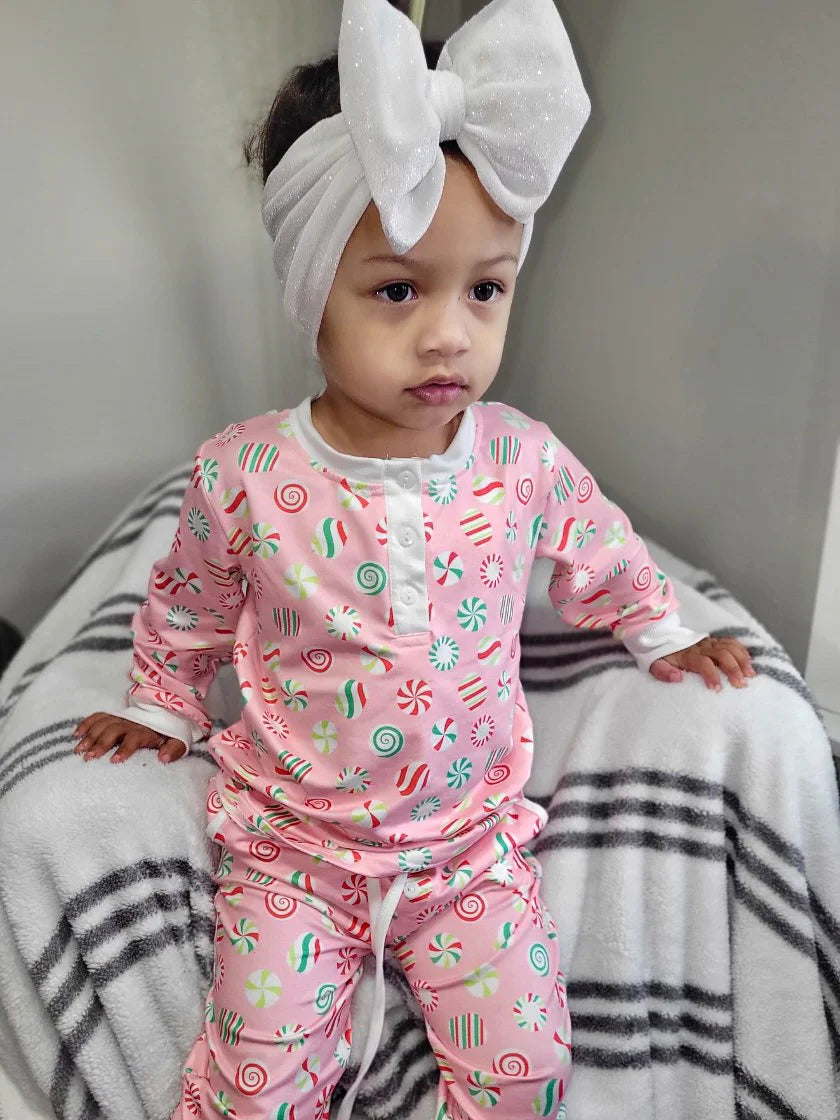 Long Sleeve 2 Piece Lounge Set | Pink Peppermint