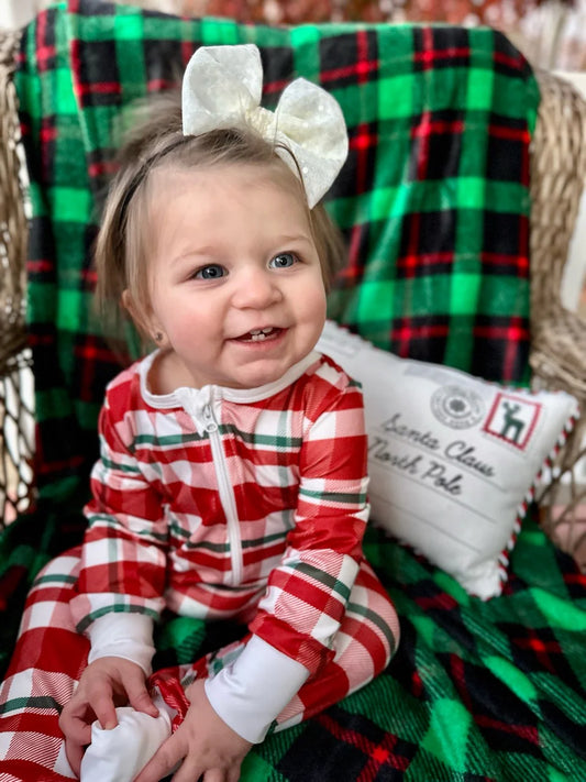 One Piece Double Zippie | Christmas Plaid