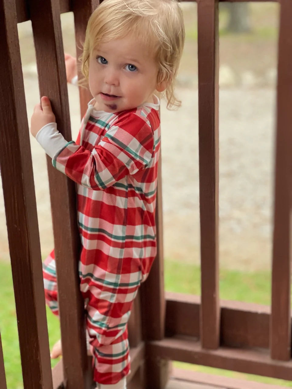 One Piece Double Zippie | Christmas Plaid